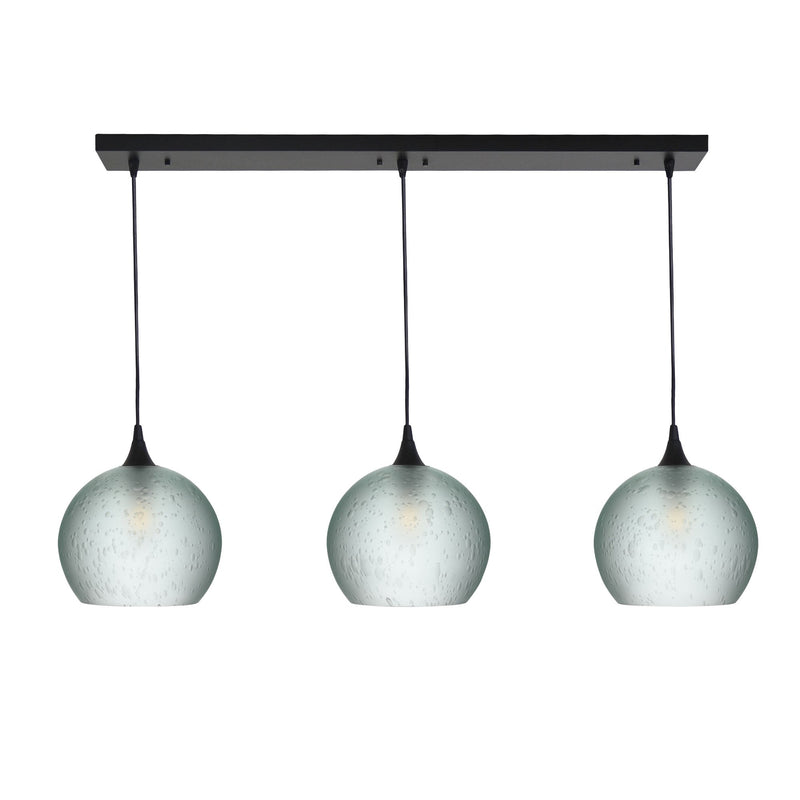 768 3 Pendant Cascade Chandelier — Matte Black - 4ft Cord / Celestial / Eco Clear