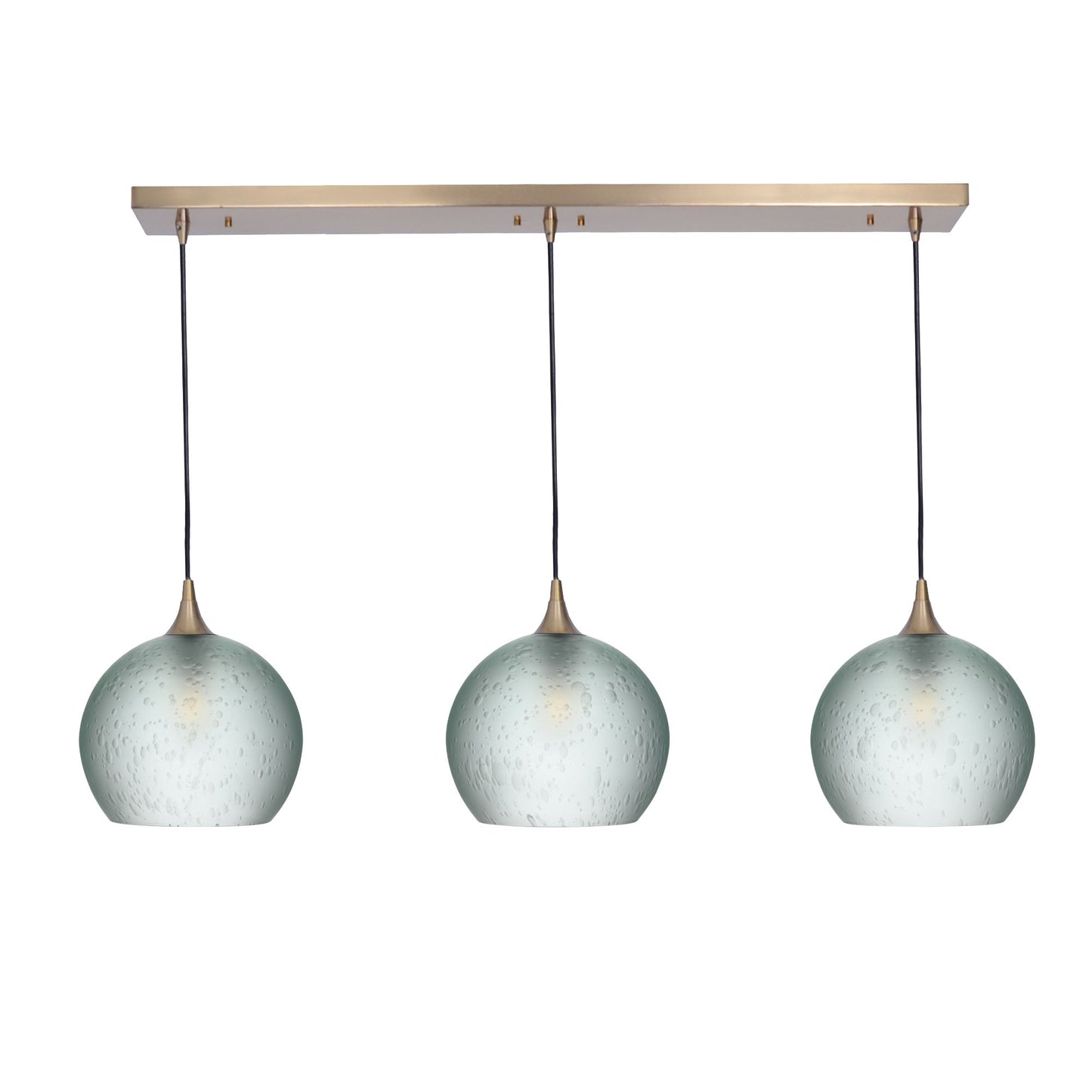 768 3 Pendant Cascade Chandelier-Glass-Bicycle Glass Co - Hotshop-Polished Brass - 4ft Cord-Celestial-Eco Clear-Bicycle Glass Co