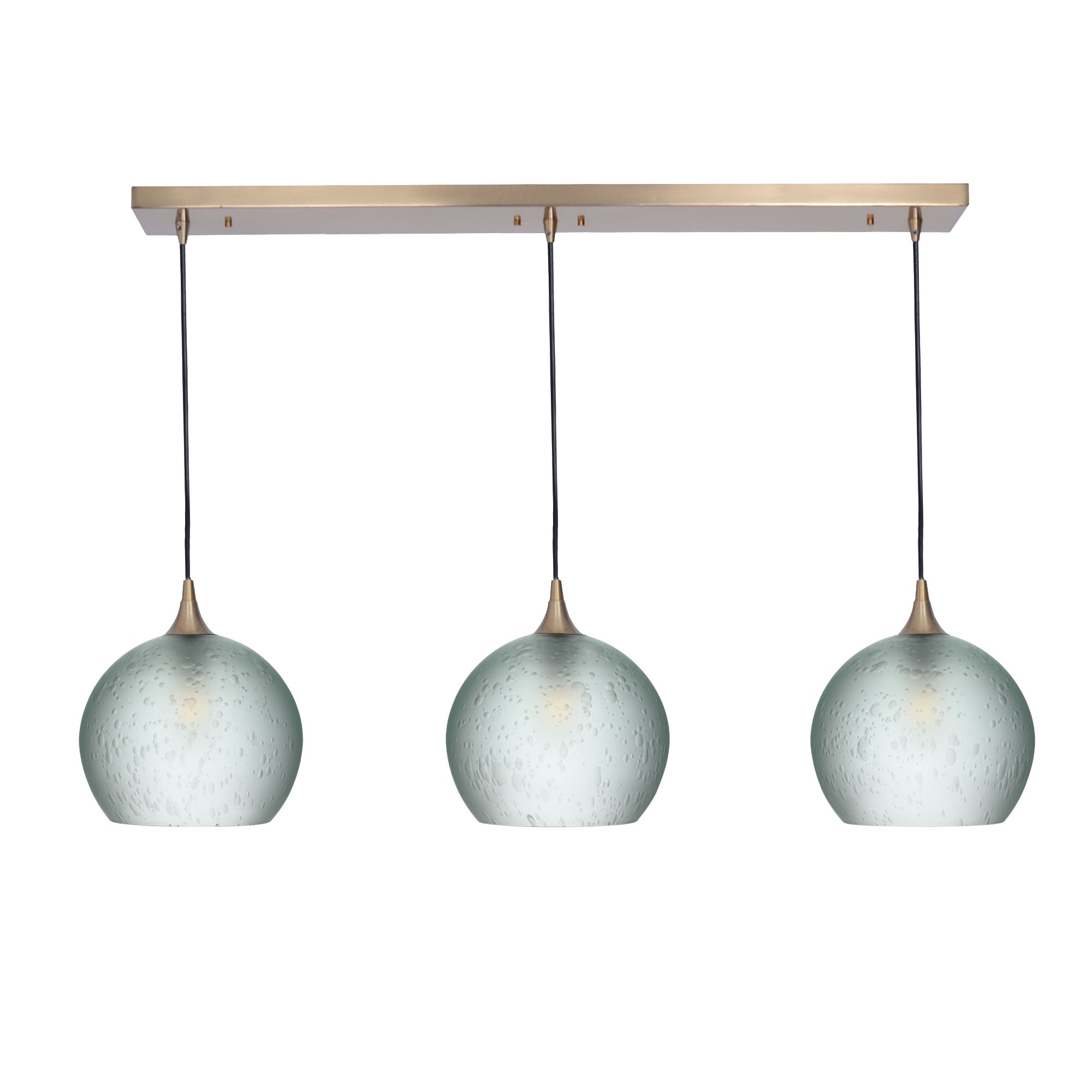 768 3 Pendant Cascade Chandelier-Glass-Bicycle Glass Co - Hotshop-Polished Brass - 4ft Cord-Celestial-Eco Clear-Bicycle Glass Co