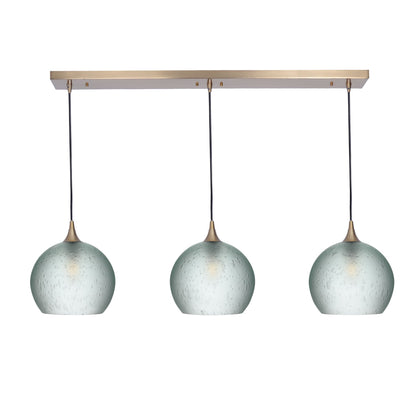 768 3 Pendant Cascade Chandelier-Glass-Bicycle Glass Co - Hotshop-Polished Brass - 4ft Cord-Celestial-Eco Clear-Bicycle Glass Co
