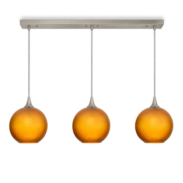 Brushed Nickel - 4ft Cord / Celestial / Golden Amber