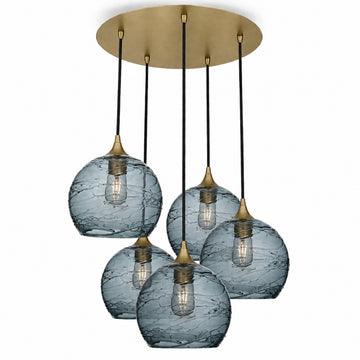 Spun / Slate Gray / Polished Brass - 4ft Cord