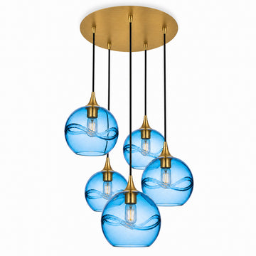 Swell / Steel Blue / Polished Brass - 4ft Cord