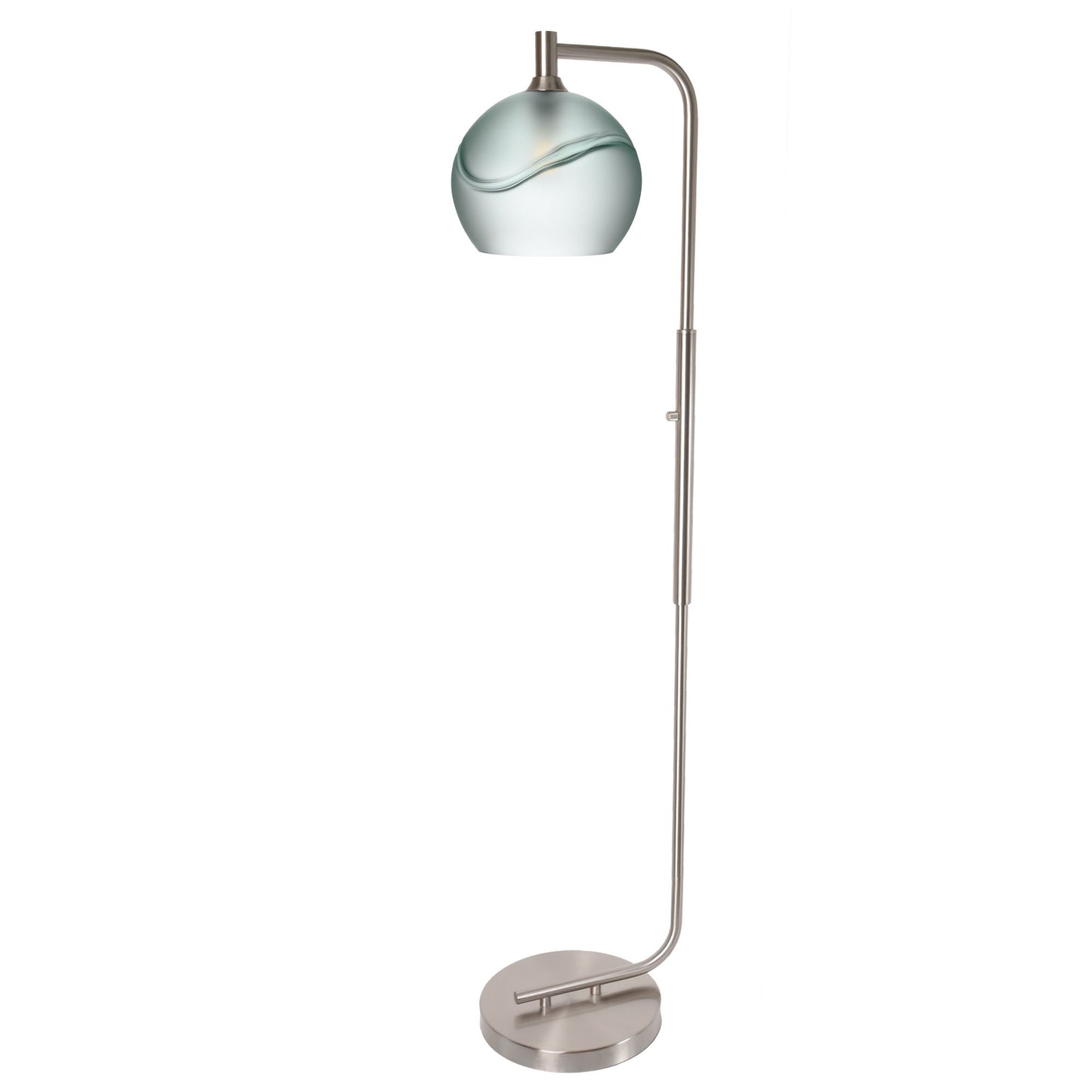 768 Floor Lamp-Glass-Bicycle Glass Co - Hotshop-Lunar-Steel Blue-Brushed Nickel-Bicycle Glass Co