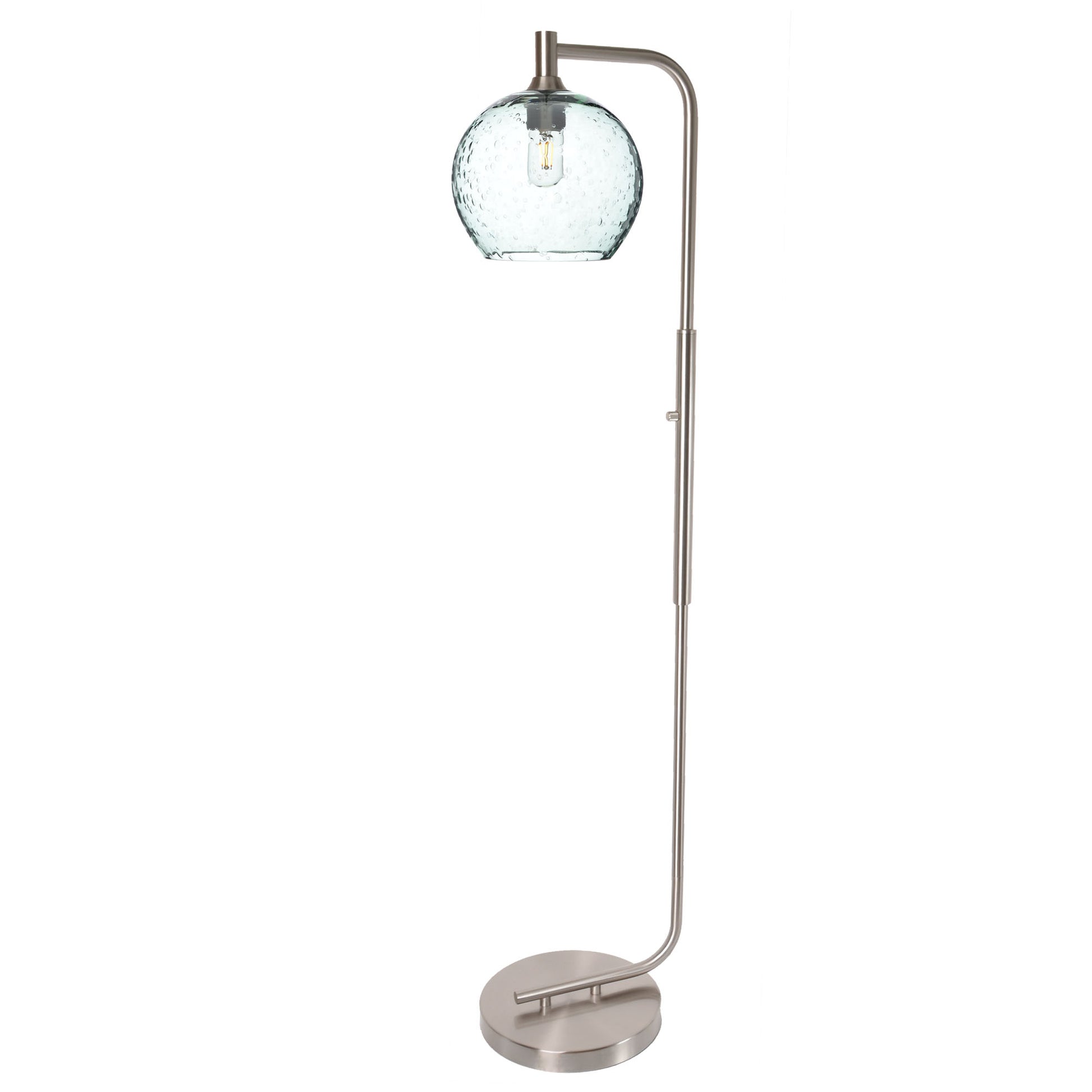 768 Floor Lamp-Glass-Bicycle Glass Co - Hotshop-Lunar-Steel Blue-Brushed Nickel-Bicycle Glass Co