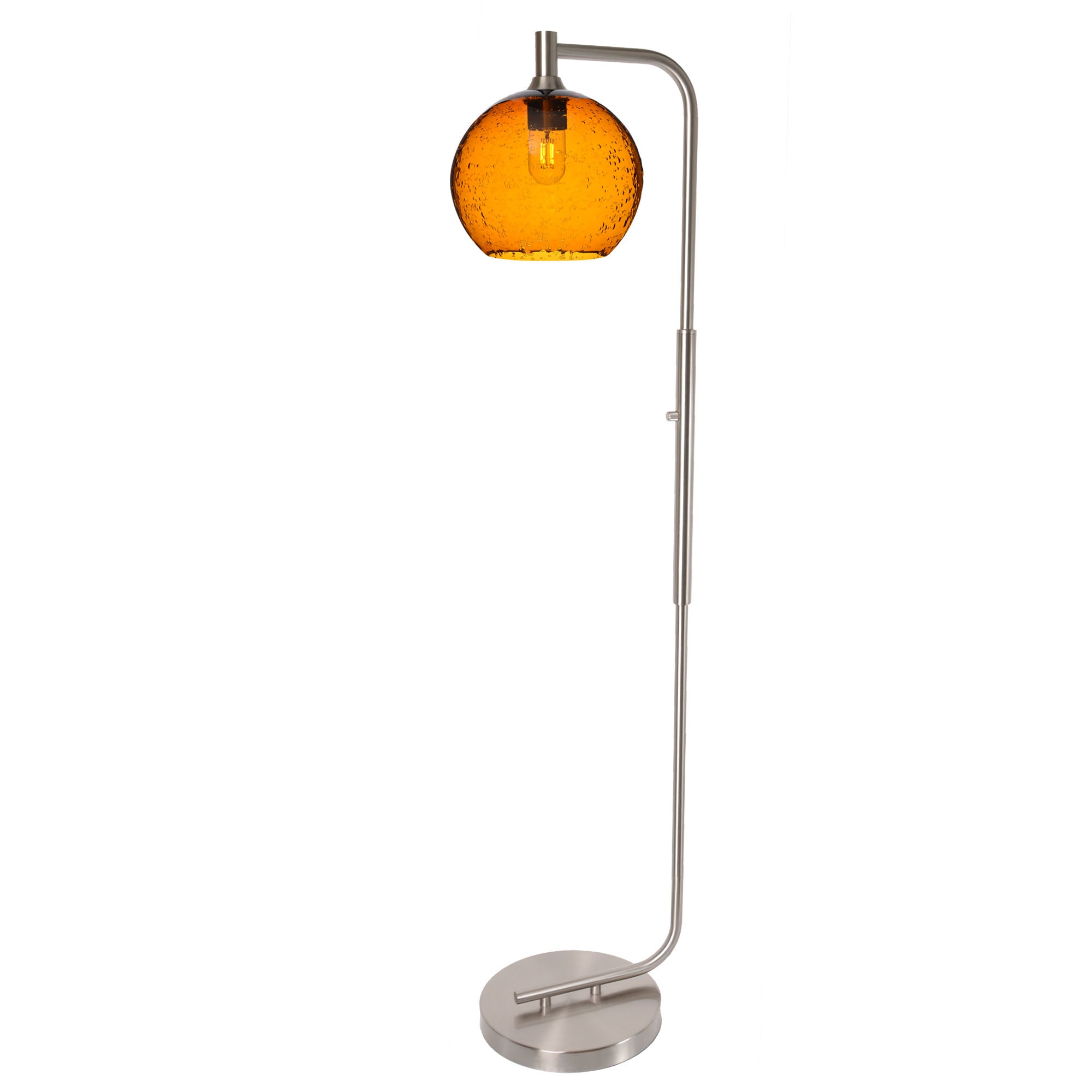 768 Floor Lamp-Glass-Bicycle Glass Co - Hotshop-Lunar-Steel Blue-Brushed Nickel-Bicycle Glass Co