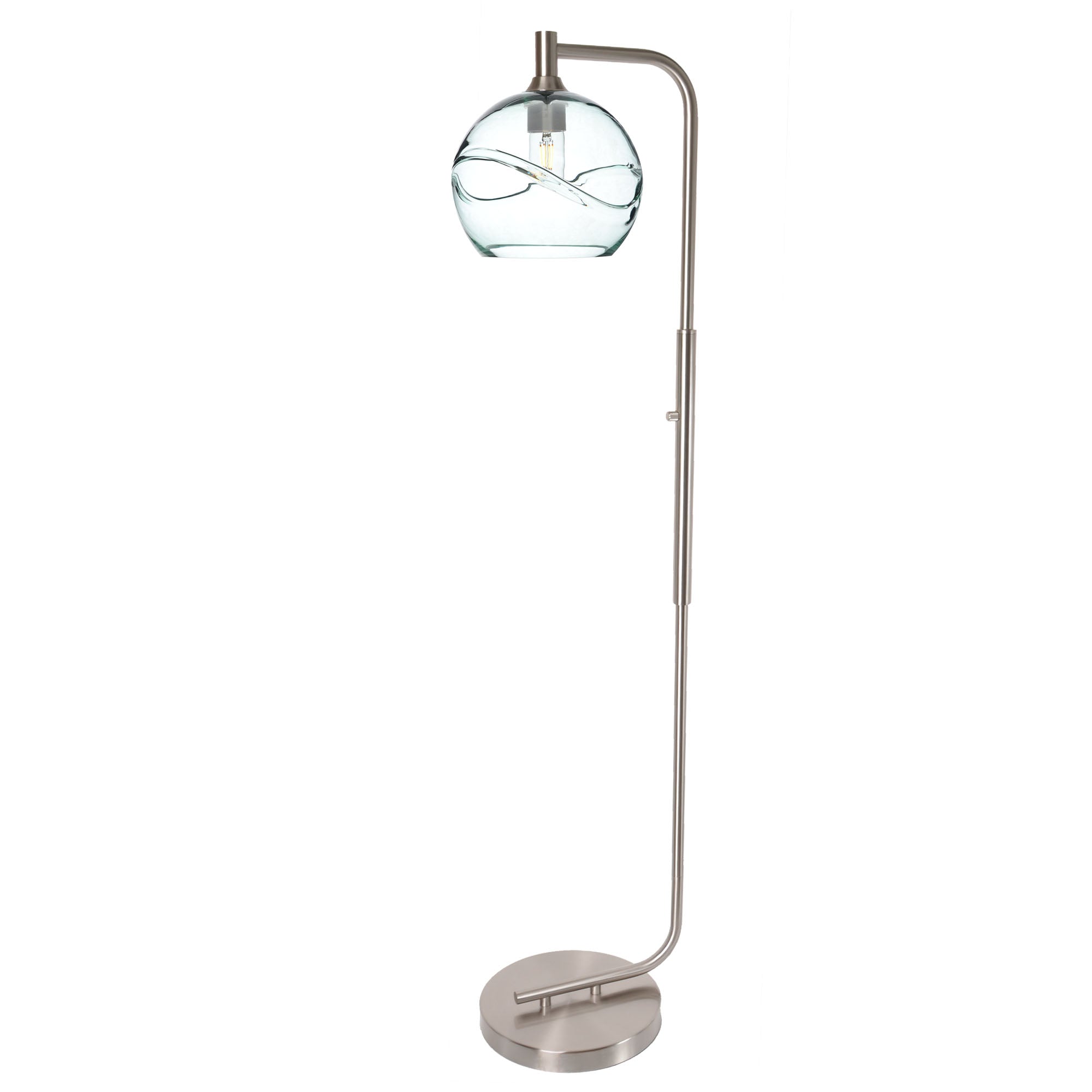 768 Floor Lamp-Glass-Bicycle Glass Co - Hotshop-Lunar-Steel Blue-Brushed Nickel-Bicycle Glass Co