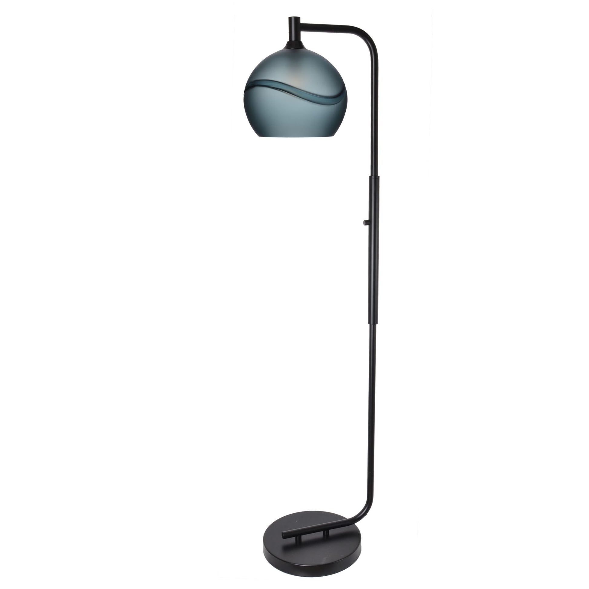 768 Floor Lamp-Glass-Bicycle Glass Co - Hotshop-Lunar-Steel Blue-Brushed Nickel-Bicycle Glass Co