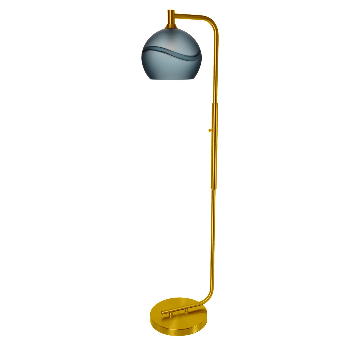 768 Floor Lamp-Glass-Bicycle Glass Co - Hotshop-Lunar-Steel Blue-Brushed Nickel-Bicycle Glass Co