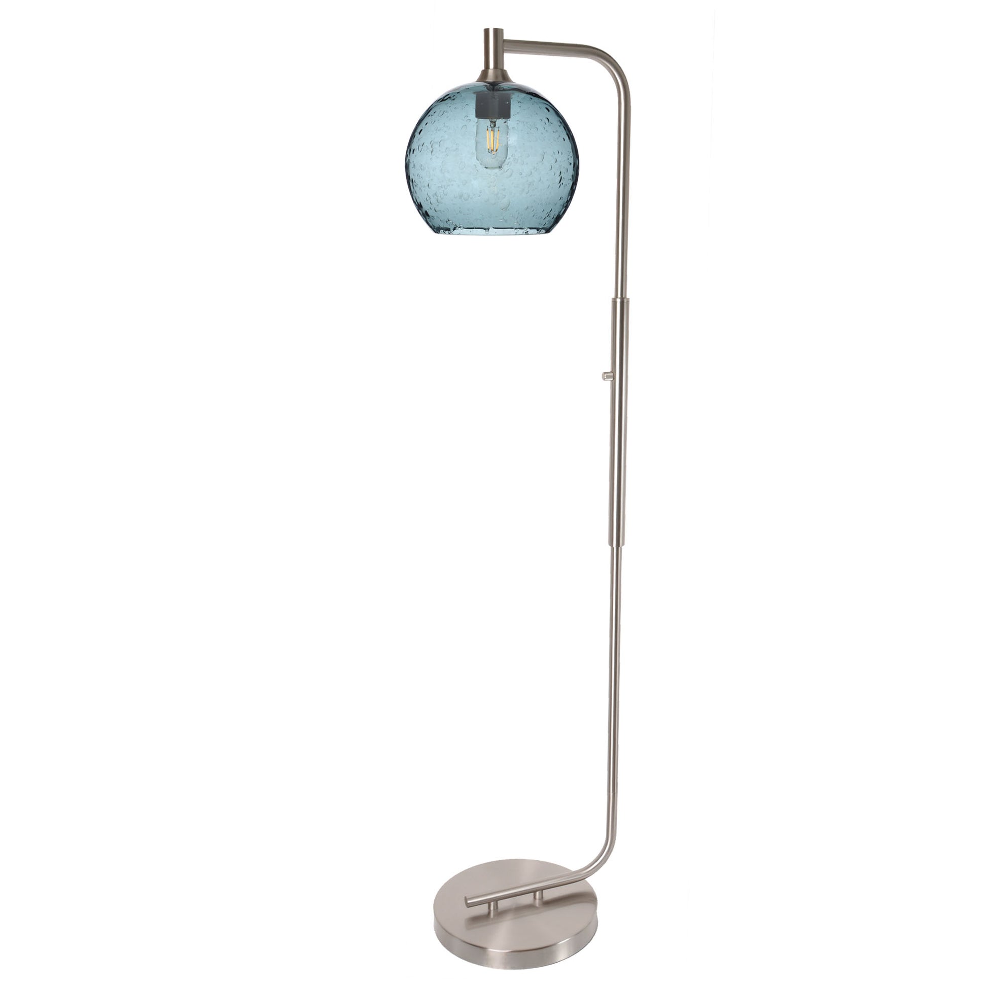 768 Floor Lamp-Glass-Bicycle Glass Co - Hotshop-Lunar-Steel Blue-Brushed Nickel-Bicycle Glass Co