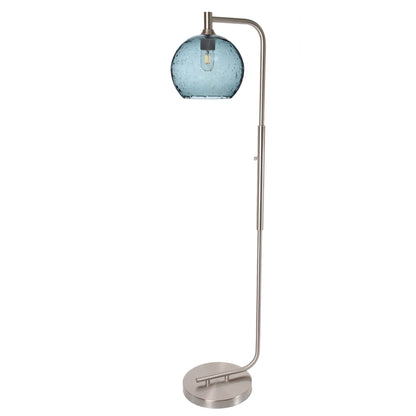 768 Floor Lamp-Glass-Bicycle Glass Co - Hotshop-Lunar-Steel Blue-Brushed Nickel-Bicycle Glass Co