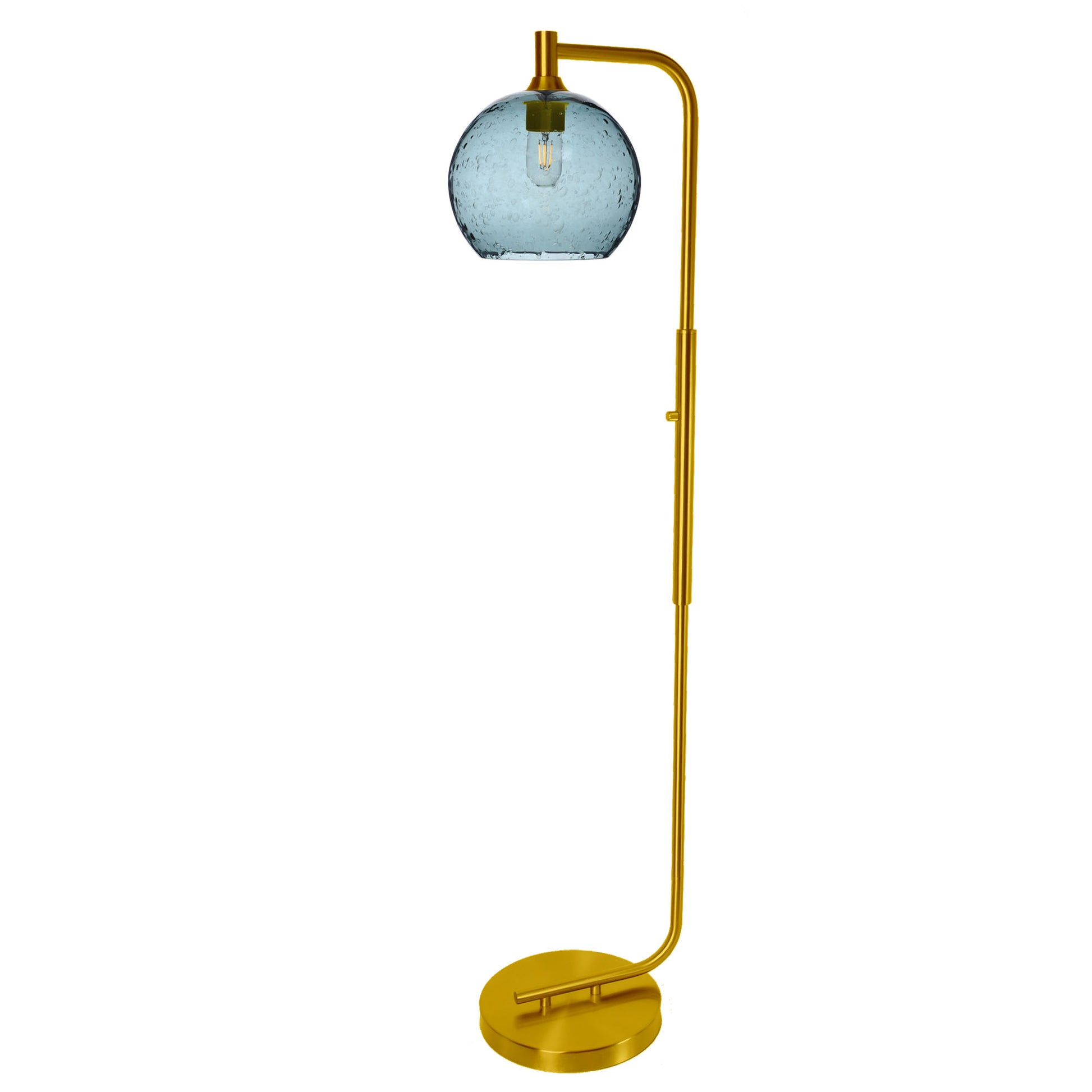 768 Floor Lamp-Glass-Bicycle Glass Co - Hotshop-Lunar-Steel Blue-Brushed Nickel-Bicycle Glass Co