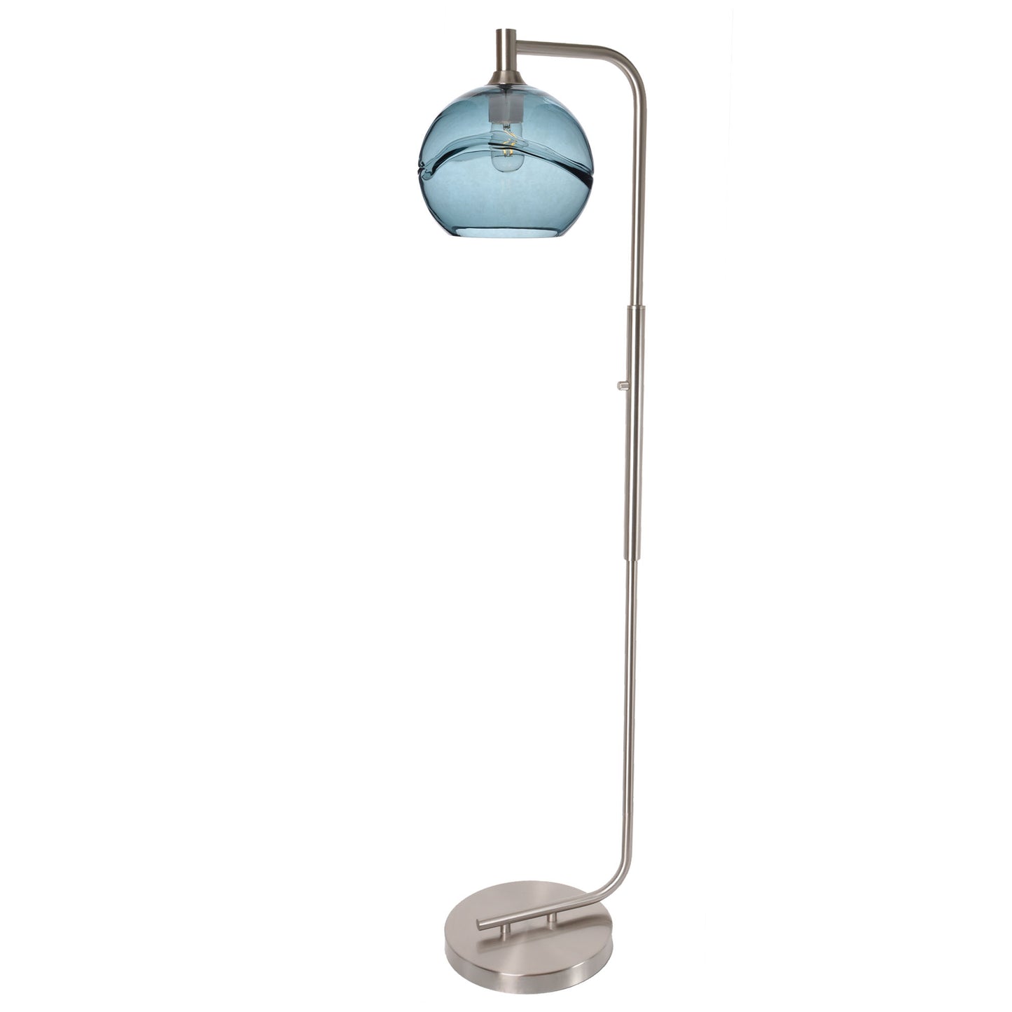 768 Floor Lamp-Glass-Bicycle Glass Co - Hotshop-Lunar-Steel Blue-Brushed Nickel-Bicycle Glass Co