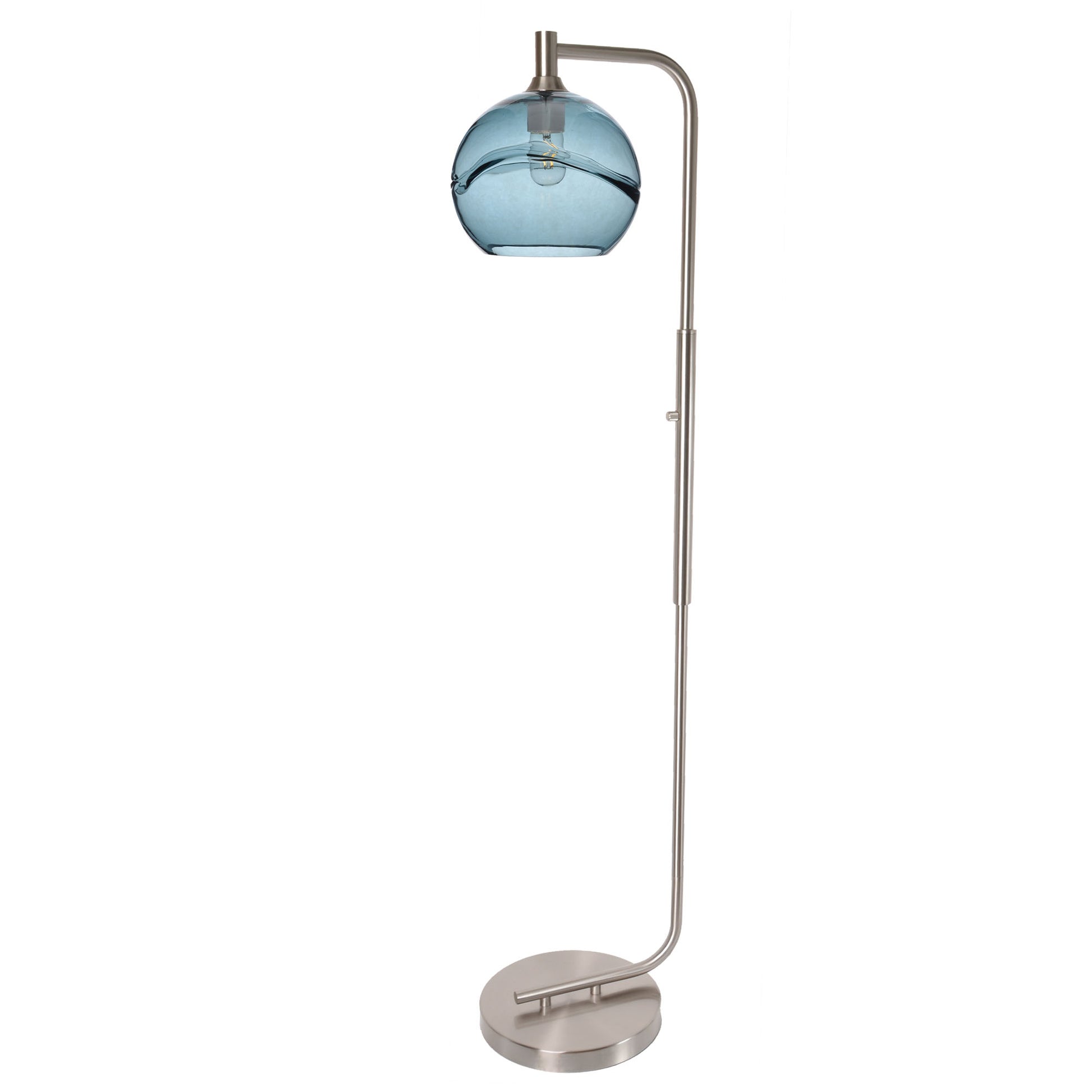 768 Floor Lamp-Glass-Bicycle Glass Co - Hotshop-Lunar-Steel Blue-Brushed Nickel-Bicycle Glass Co