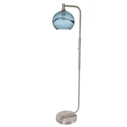 768 Floor Lamp-Glass-Bicycle Glass Co - Hotshop-Lunar-Steel Blue-Brushed Nickel-Bicycle Glass Co
