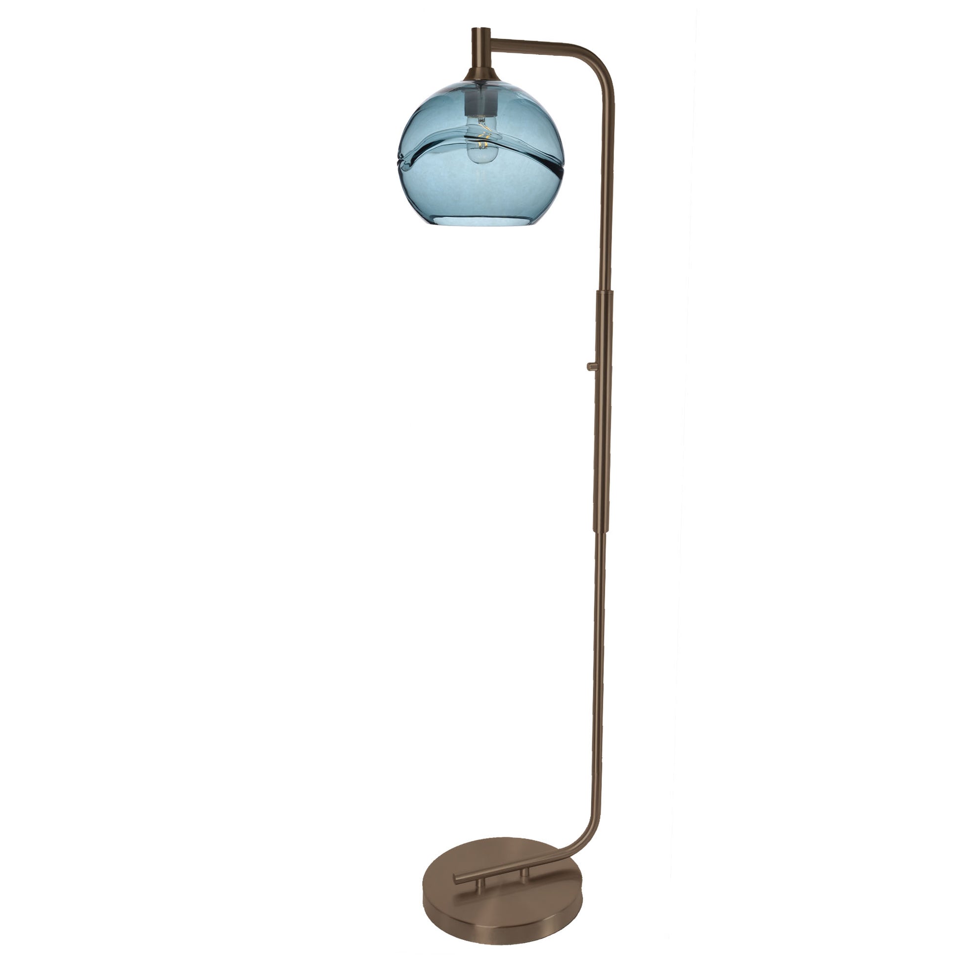 768 Floor Lamp-Glass-Bicycle Glass Co - Hotshop-Lunar-Steel Blue-Brushed Nickel-Bicycle Glass Co