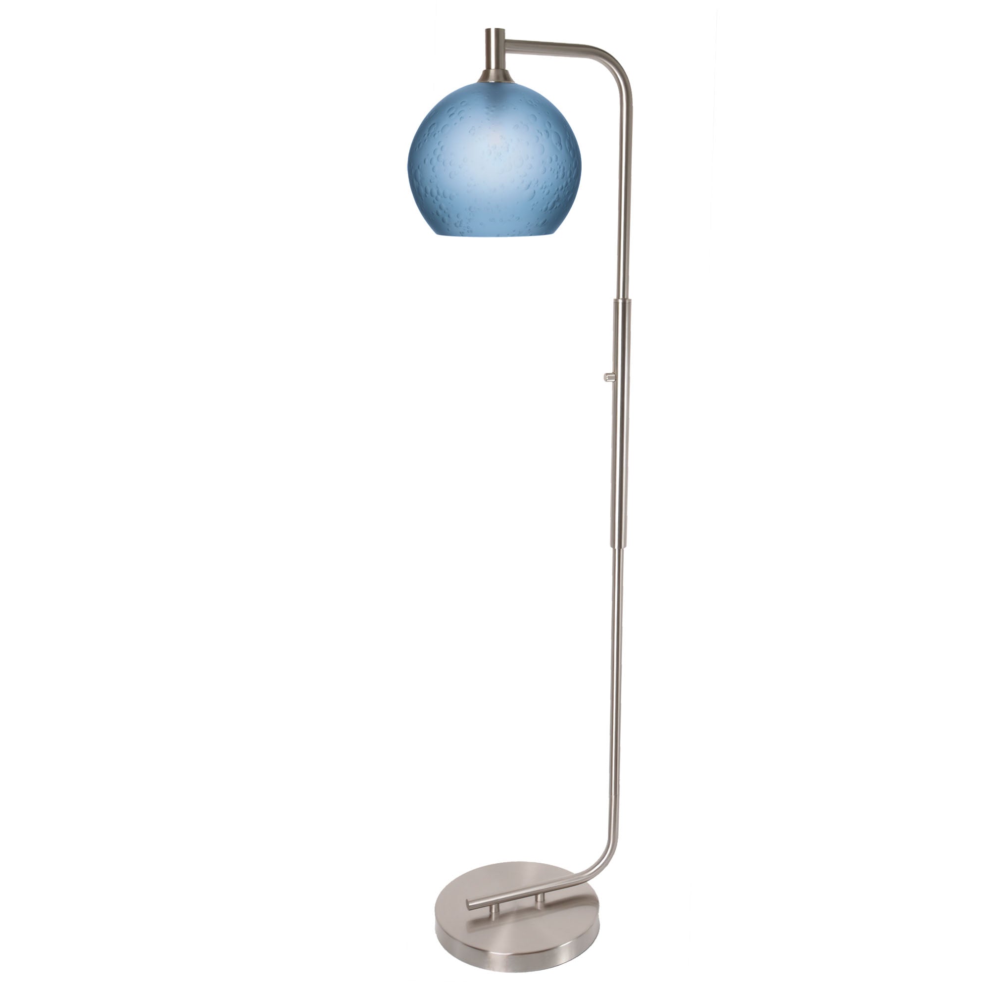 768 Floor Lamp-Glass-Bicycle Glass Co - Hotshop-Lunar-Steel Blue-Brushed Nickel-Bicycle Glass Co