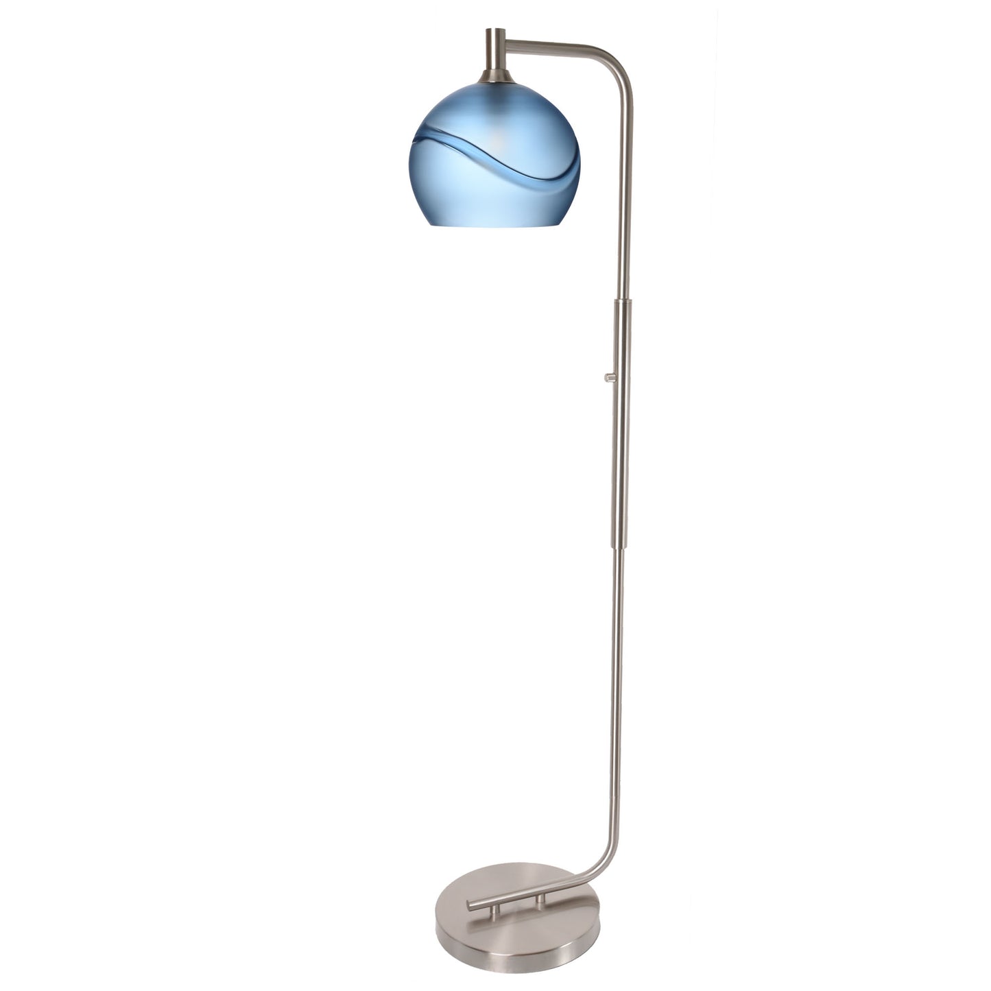 768 Floor Lamp-Glass-Bicycle Glass Co - Hotshop-Lunar-Steel Blue-Brushed Nickel-Bicycle Glass Co