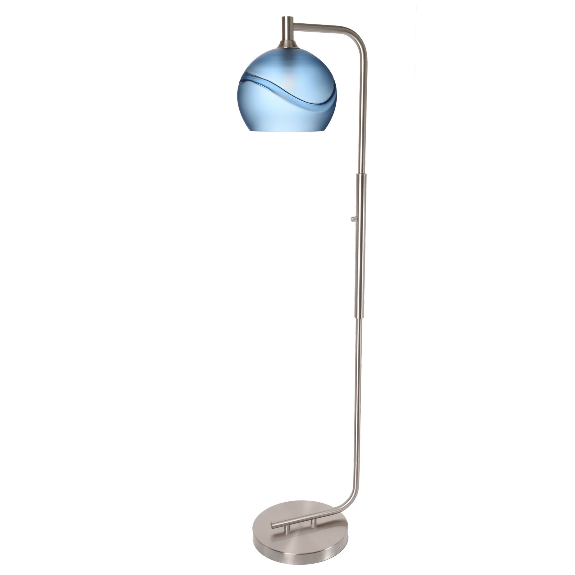 768 Floor Lamp-Glass-Bicycle Glass Co - Hotshop-Lunar-Steel Blue-Brushed Nickel-Bicycle Glass Co