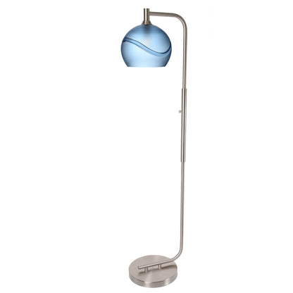 768 Floor Lamp-Glass-Bicycle Glass Co - Hotshop-Lunar-Steel Blue-Brushed Nickel-Bicycle Glass Co