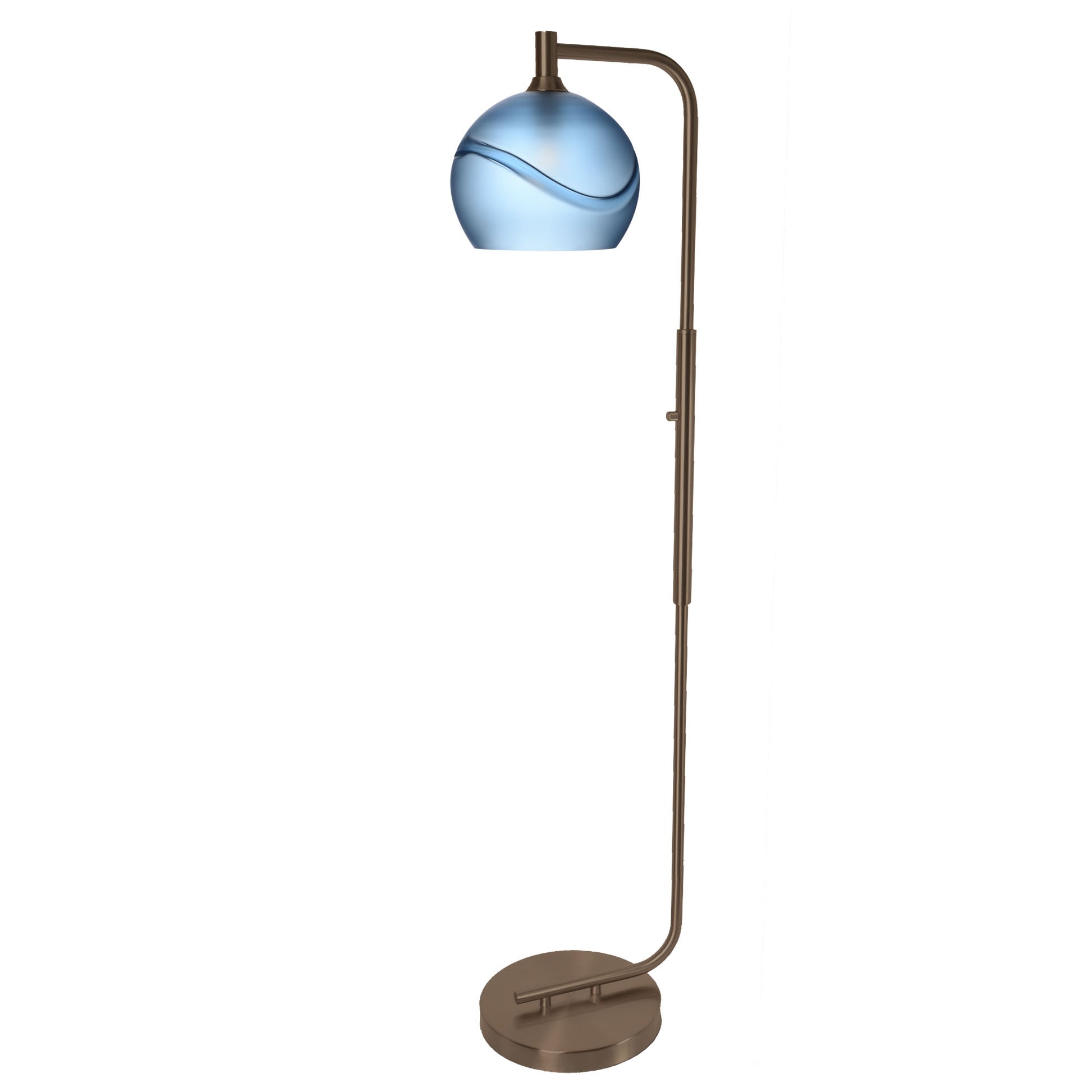 768 Floor Lamp-Glass-Bicycle Glass Co - Hotshop-Lunar-Steel Blue-Brushed Nickel-Bicycle Glass Co