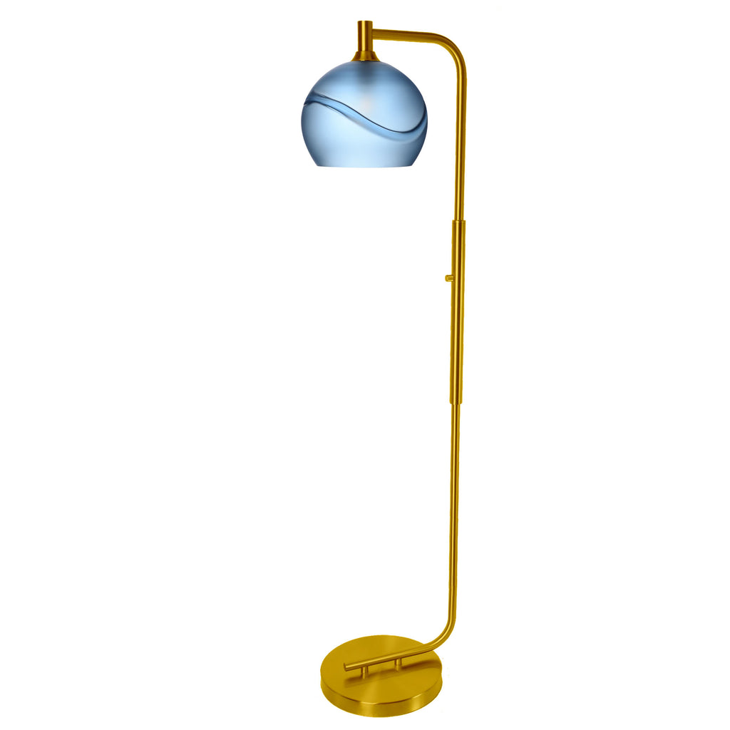 768 Floor Lamp-Glass-Bicycle Glass Co - Hotshop-Lunar-Steel Blue-Brushed Nickel-Bicycle Glass Co