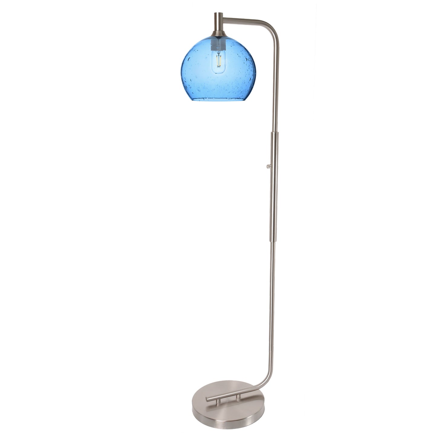 768 Floor Lamp-Glass-Bicycle Glass Co - Hotshop-Lunar-Steel Blue-Brushed Nickel-Bicycle Glass Co