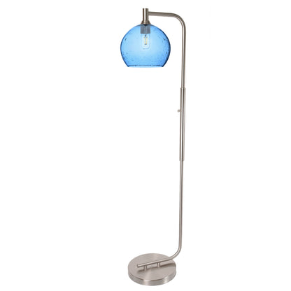 768 Floor Lamp-Glass-Bicycle Glass Co - Hotshop-Lunar-Steel Blue-Brushed Nickel-Bicycle Glass Co