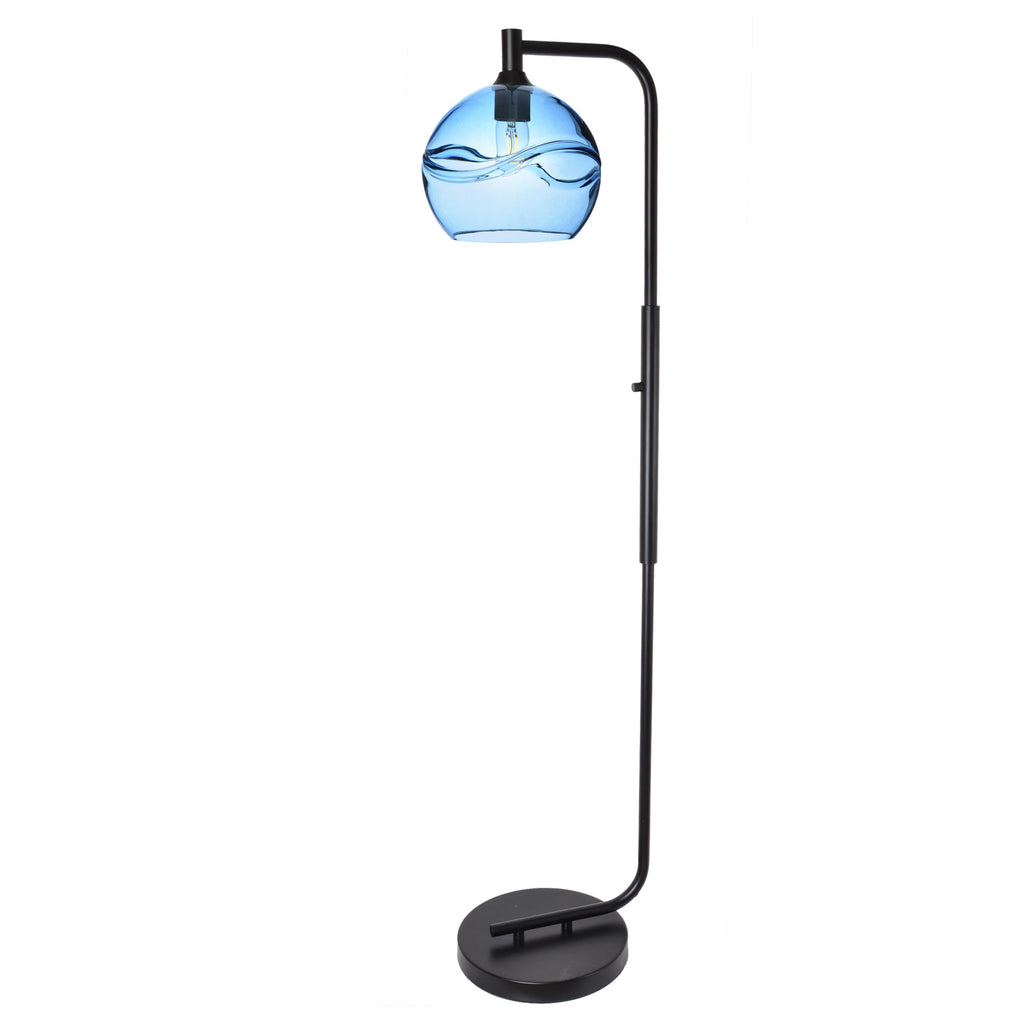 768 Floor Lamp-Glass-Bicycle Glass Co - Hotshop-Lunar-Steel Blue-Brushed Nickel-Bicycle Glass Co