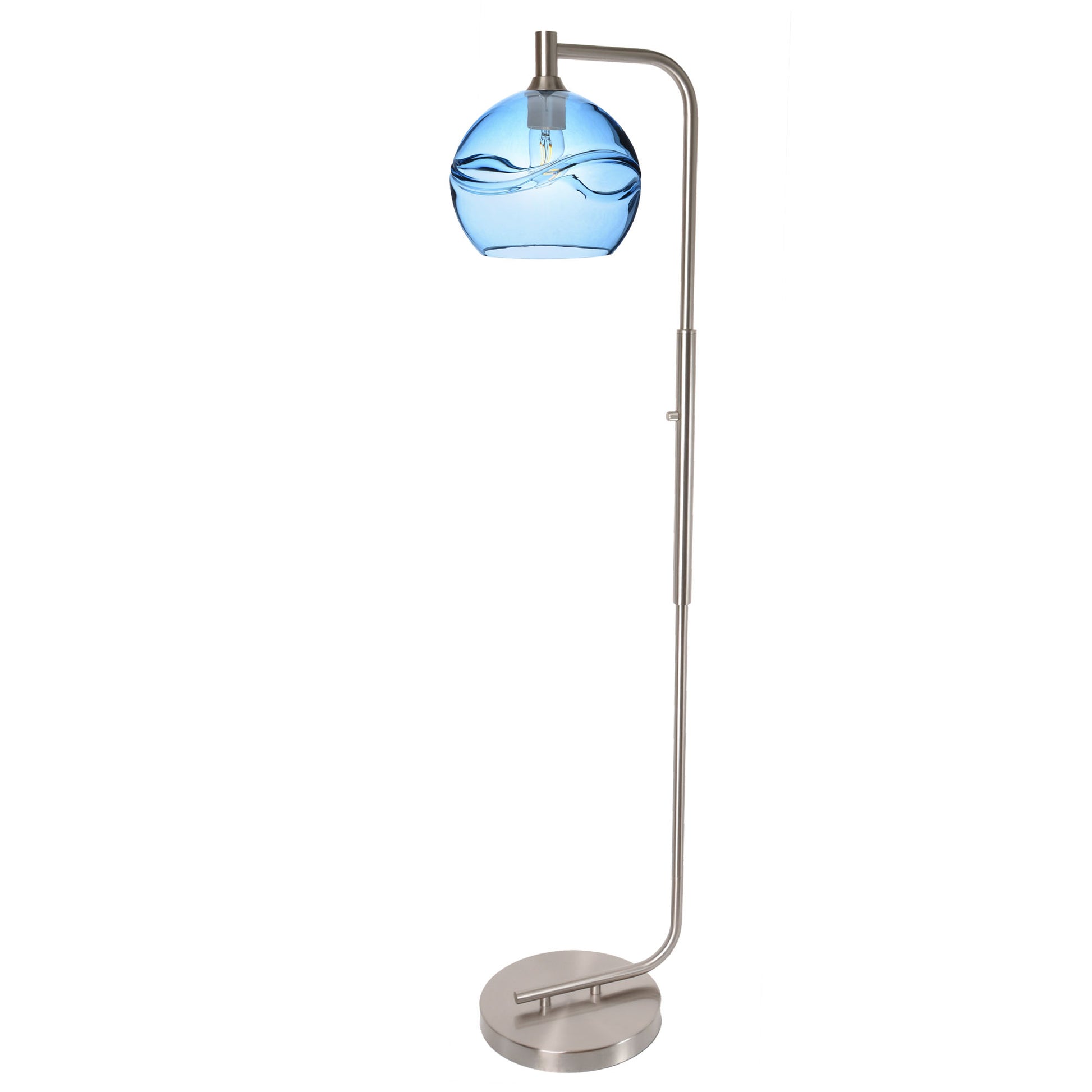 768 Floor Lamp-Glass-Bicycle Glass Co - Hotshop-Lunar-Steel Blue-Brushed Nickel-Bicycle Glass Co