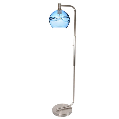 768 Floor Lamp-Glass-Bicycle Glass Co - Hotshop-Lunar-Steel Blue-Brushed Nickel-Bicycle Glass Co