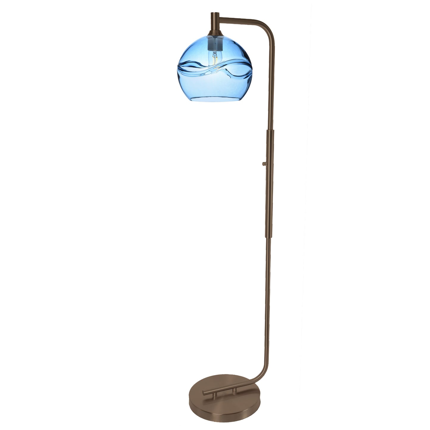 768 Floor Lamp-Glass-Bicycle Glass Co - Hotshop-Lunar-Steel Blue-Brushed Nickel-Bicycle Glass Co