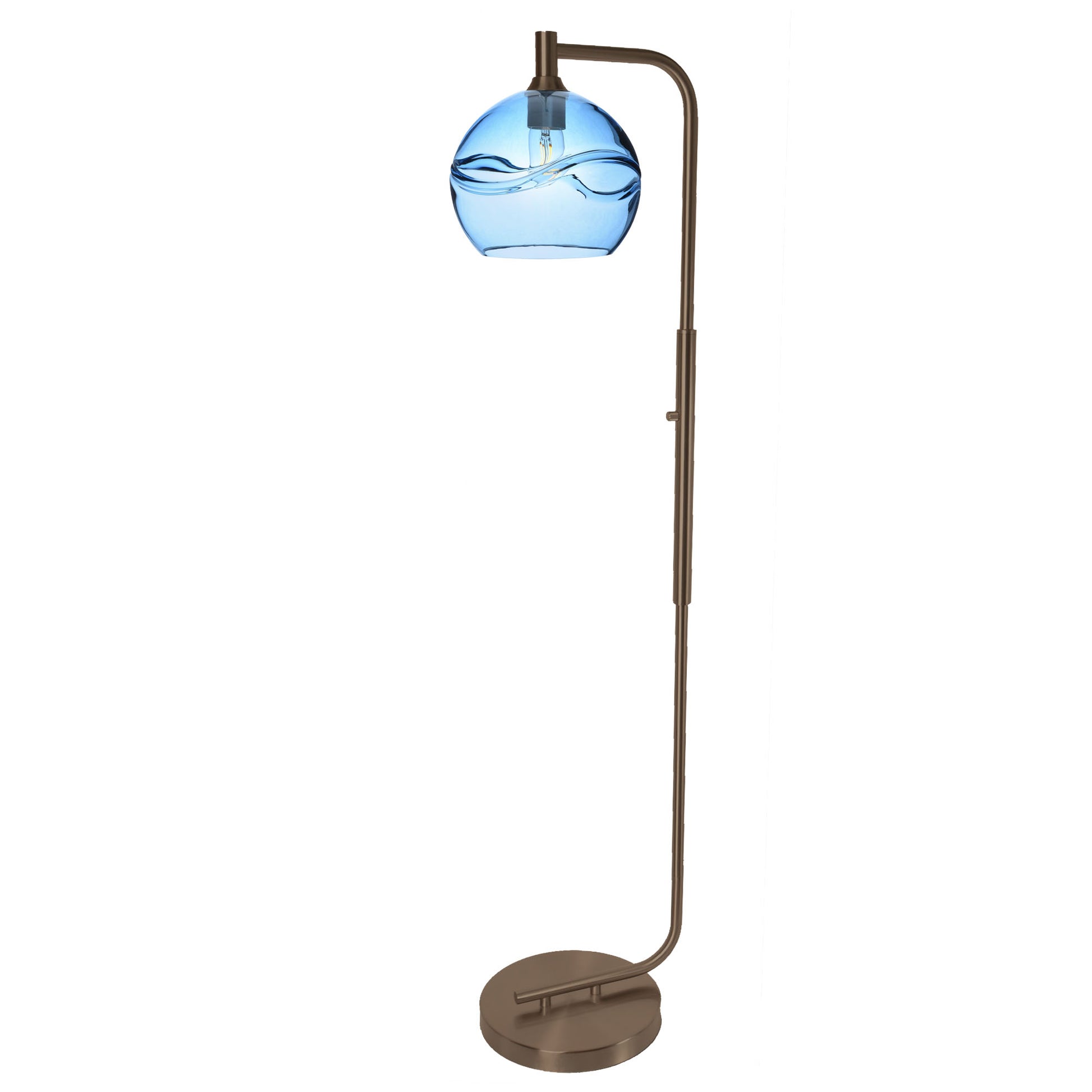 768 Floor Lamp-Glass-Bicycle Glass Co - Hotshop-Lunar-Steel Blue-Brushed Nickel-Bicycle Glass Co