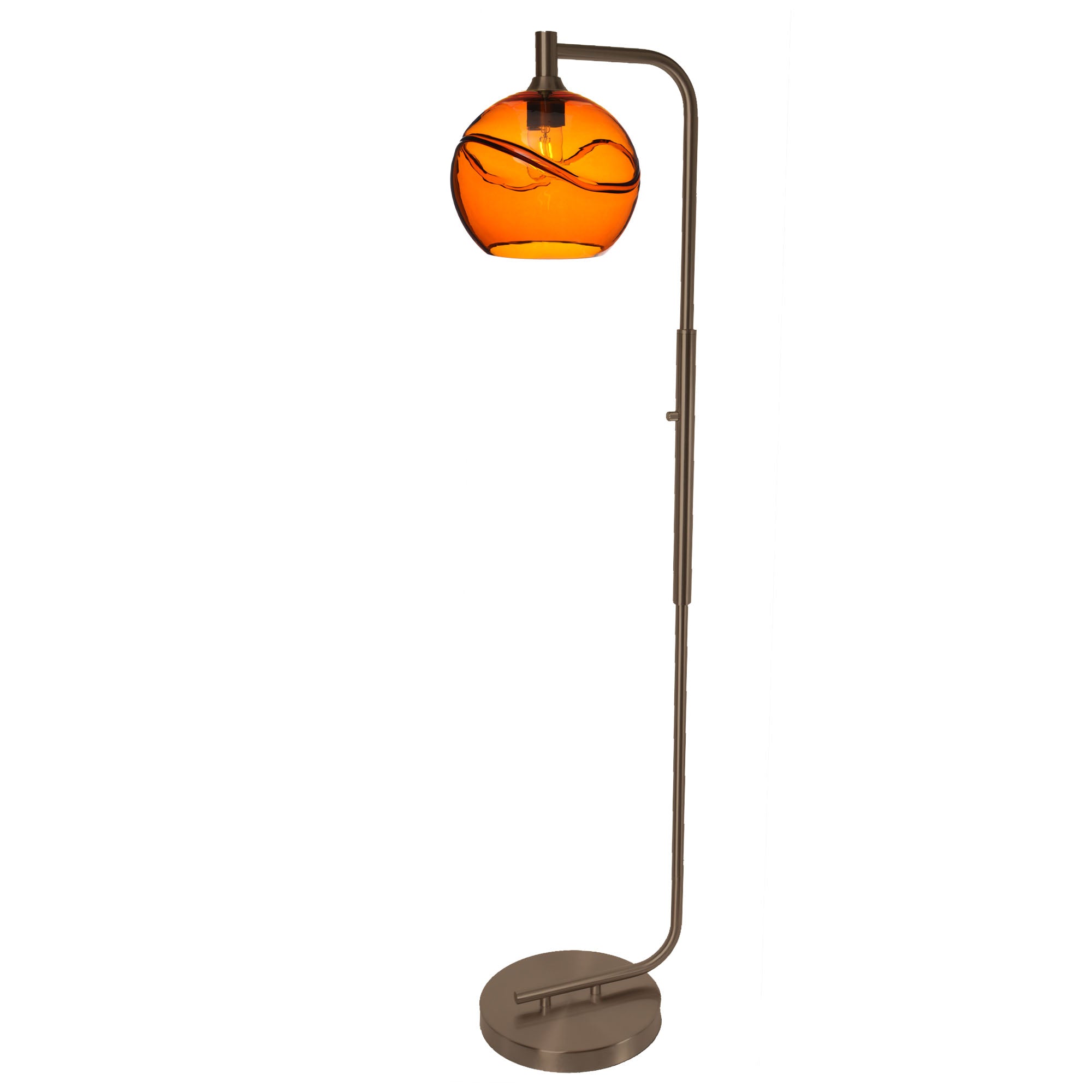 768 Floor Lamp-Glass-Bicycle Glass Co - Hotshop-Lunar-Steel Blue-Brushed Nickel-Bicycle Glass Co