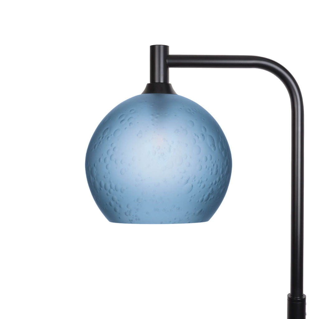 768 Floor Lamp-Glass-Bicycle Glass Co - Hotshop-Celestial-Steel Blue-Matte Black-Bicycle Glass Co