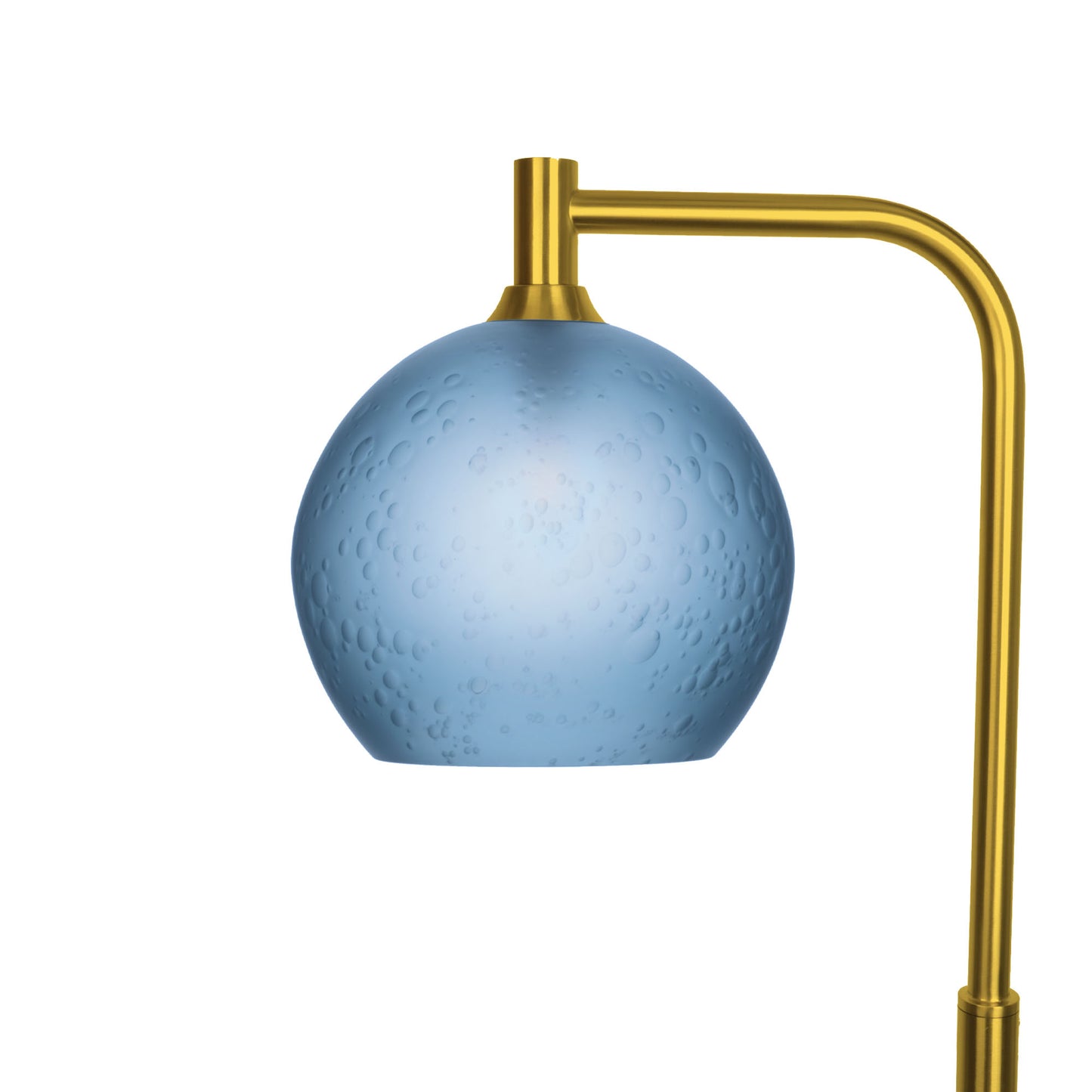 768 Floor Lamp-Glass-Bicycle Glass Co - Hotshop-Celestial-Steel Blue-Polished Brass-Bicycle Glass Co