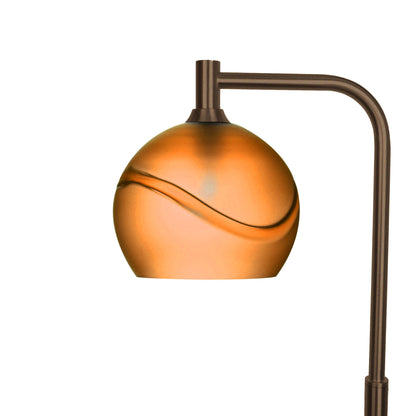 768 Floor Lamp-Glass-Bicycle Glass Co - Hotshop-Glacial-Golden Amber-Antique Bronze-Bicycle Glass Co