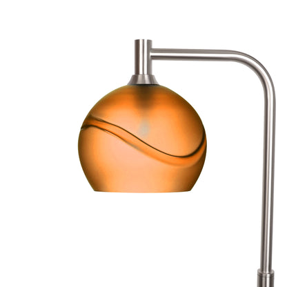 768 Floor Lamp-Glass-Bicycle Glass Co - Hotshop-Glacial-Golden Amber-Brushed Nickel-Bicycle Glass Co