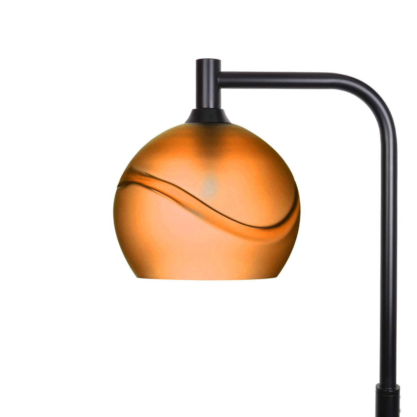 768 Floor Lamp-Glass-Bicycle Glass Co - Hotshop-Glacial-Golden Amber-Matte Black-Bicycle Glass Co