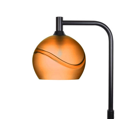 768 Floor Lamp-Glass-Bicycle Glass Co - Hotshop-Glacial-Golden Amber-Matte Black-Bicycle Glass Co