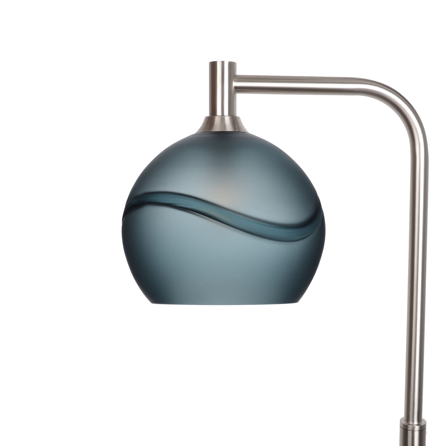 768 Floor Lamp-Glass-Bicycle Glass Co - Hotshop-Glacial-Slate Gray-Brushed Nickel-Bicycle Glass Co
