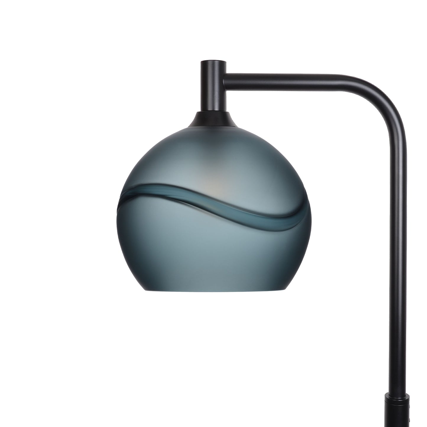 768 Floor Lamp-Glass-Bicycle Glass Co - Hotshop-Glacial-Slate Gray-Matte Black-Bicycle Glass Co
