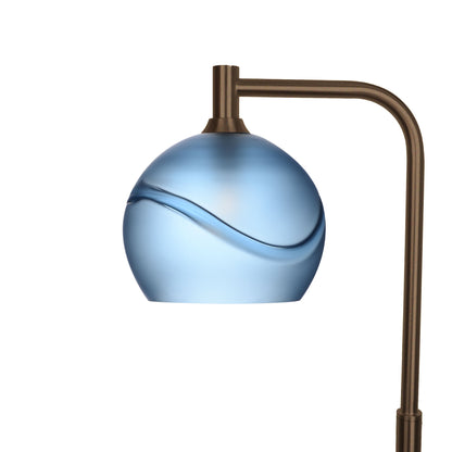 768 Floor Lamp-Glass-Bicycle Glass Co - Hotshop-Glacial-Steel Blue-Antique Bronze-Bicycle Glass Co