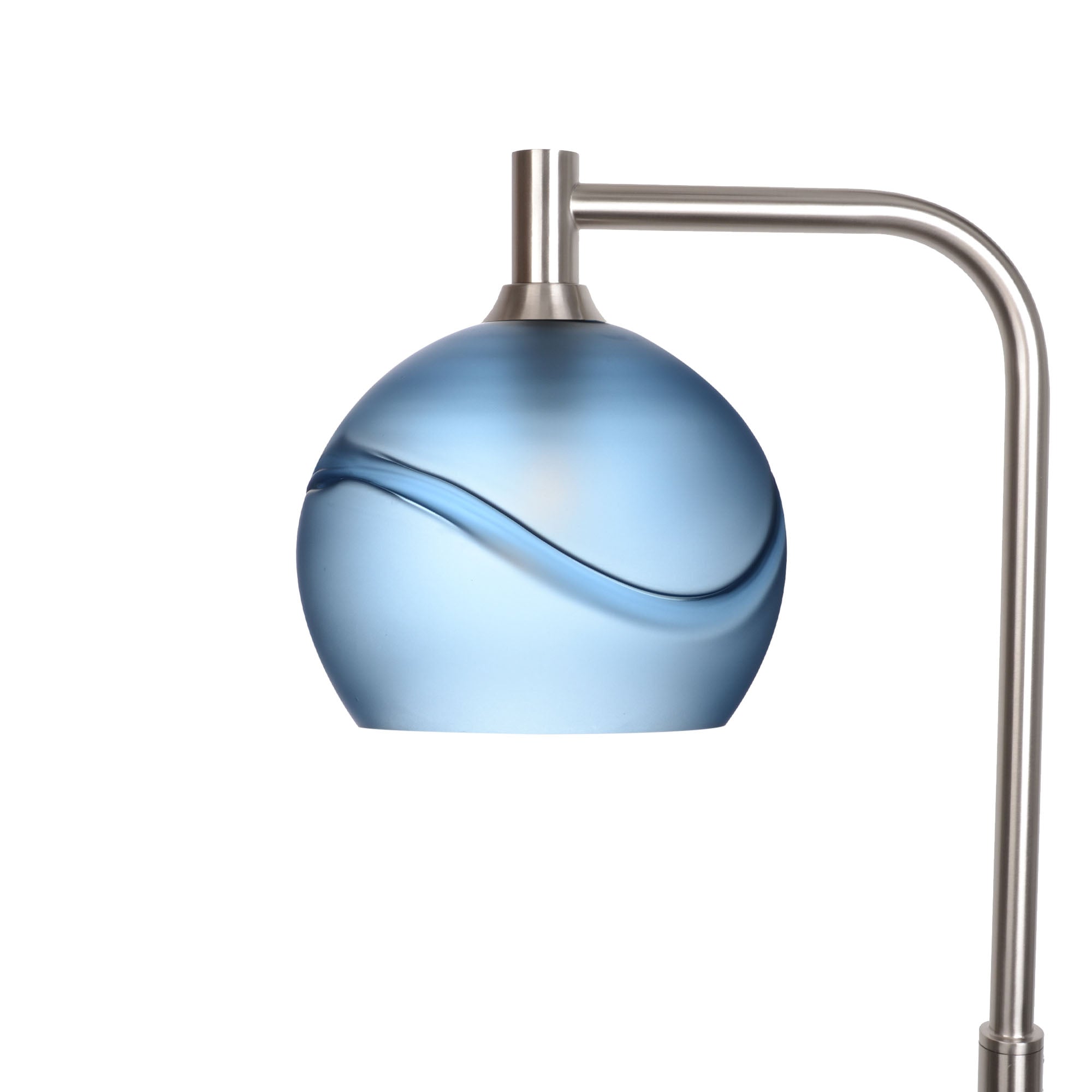 768 Floor Lamp-Glass-Bicycle Glass Co - Hotshop-Glacial-Steel Blue-Brushed Nickel-Bicycle Glass Co