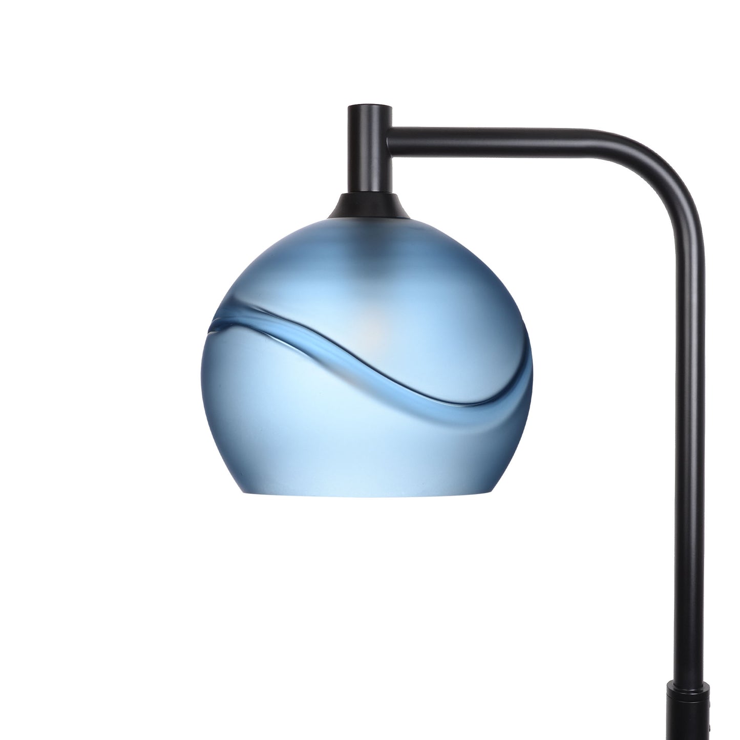 768 Floor Lamp-Glass-Bicycle Glass Co - Hotshop-Glacial-Steel Blue-Matte Black-Bicycle Glass Co