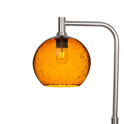 768 Floor Lamp-Glass-Bicycle Glass Co - Hotshop-Lunar-Golden Amber-Brushed Nickel-Bicycle Glass Co