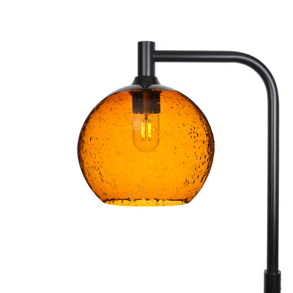 768 Floor Lamp-Glass-Bicycle Glass Co - Hotshop-Lunar-Golden Amber-Matte Black-Bicycle Glass Co