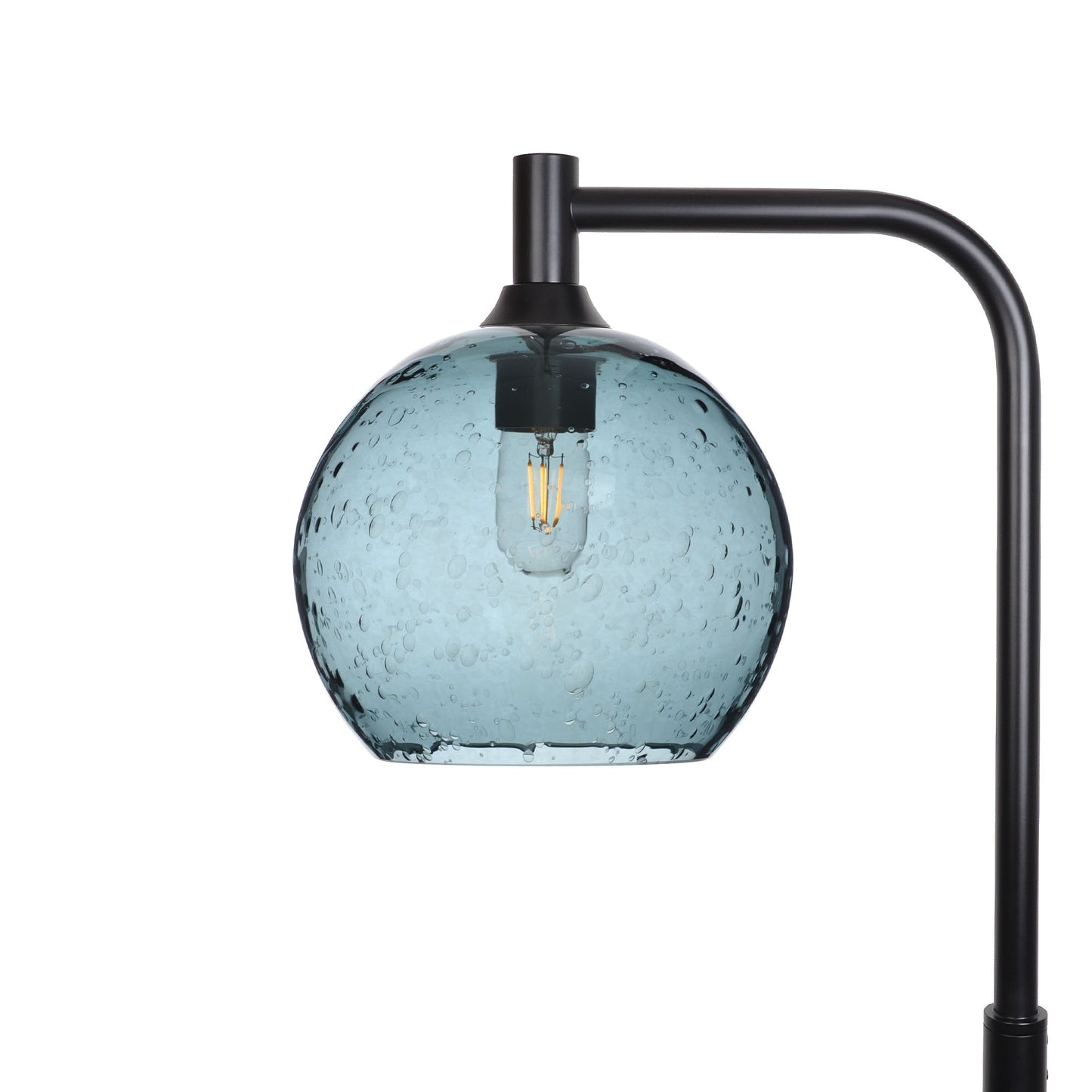 768 Floor Lamp-Glass-Bicycle Glass Co - Hotshop-Lunar-Slate Gray-Matte Black-Bicycle Glass Co