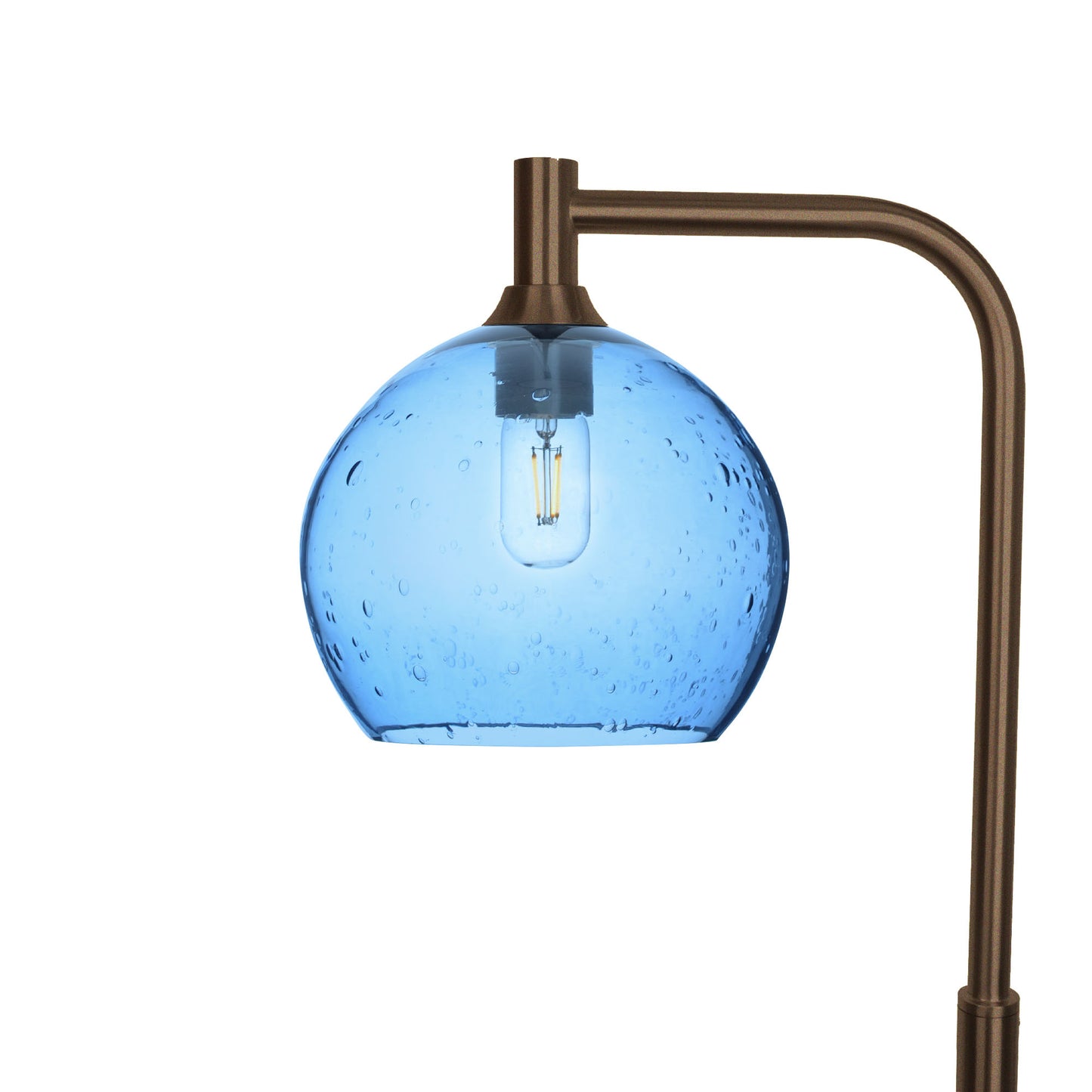 768 Floor Lamp-Glass-Bicycle Glass Co - Hotshop-Lunar-Steel Blue-Antique Bronze-Bicycle Glass Co