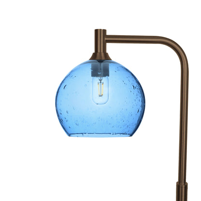 768 Floor Lamp-Glass-Bicycle Glass Co - Hotshop-Lunar-Steel Blue-Antique Bronze-Bicycle Glass Co